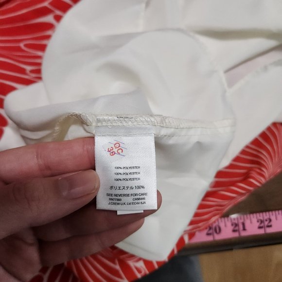 J Crew Dress Womens S Red Orange Floral Ruffle Flutter Sleeveless Keyhole Sun - Picture 12 of 12